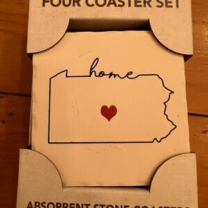❗️4/$65❗️Stone Pennsylvania heart coaster (Penn State!)